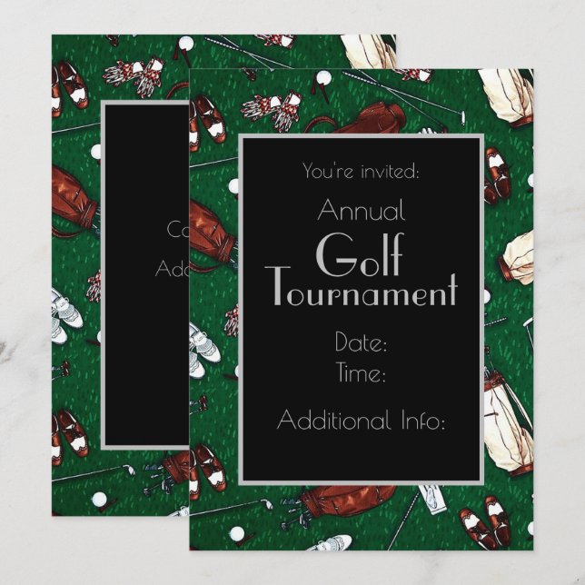 Tee Time Golf Tournament Invitation (Front/Back)