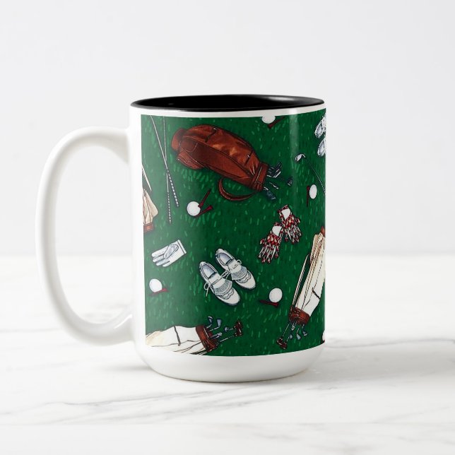 Tee Time Golf Two-Tone Coffee Mug (Left)