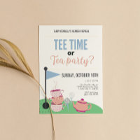 Tee time or Tea Time Gender Reveal Invitation