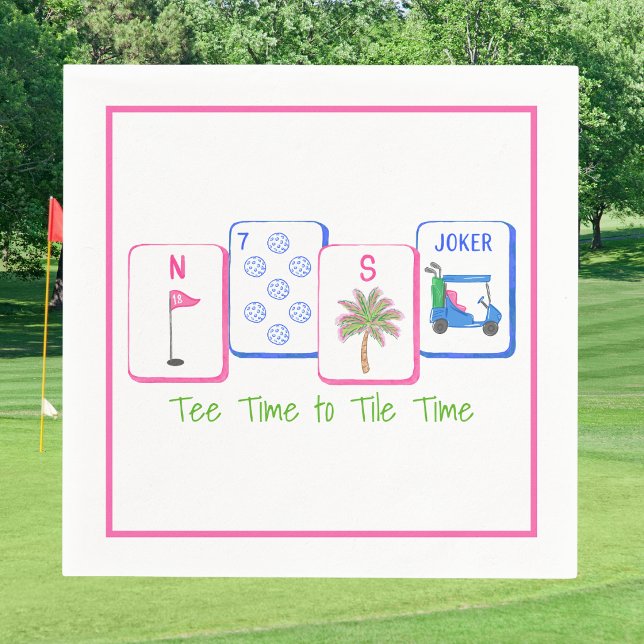  Tee Time to Tile Time / Golf Mahjong Party Napkin (Creator Uploaded)