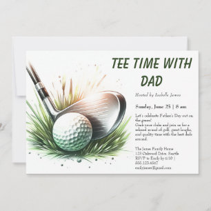 Tee Time with Dad Editable Father’s Day Golf Party Invitation