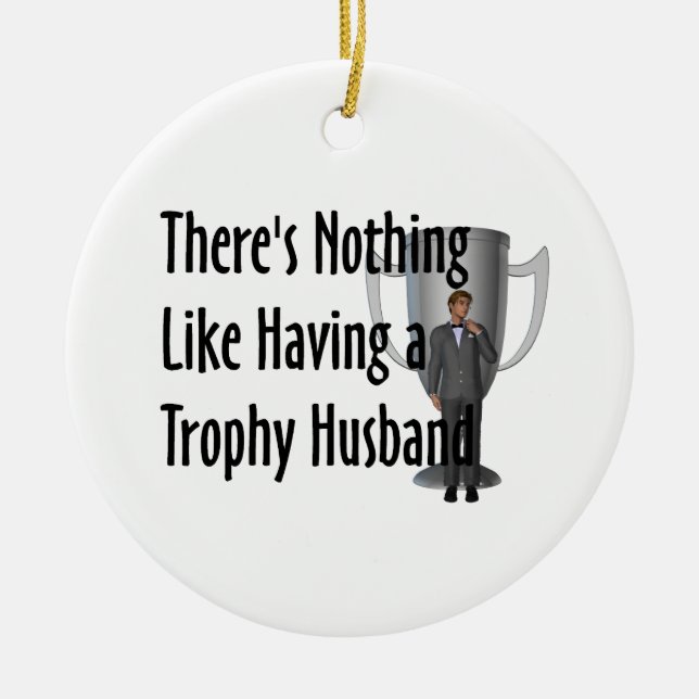 TEE Trophy Husband Ceramic Tree Decoration (Front)