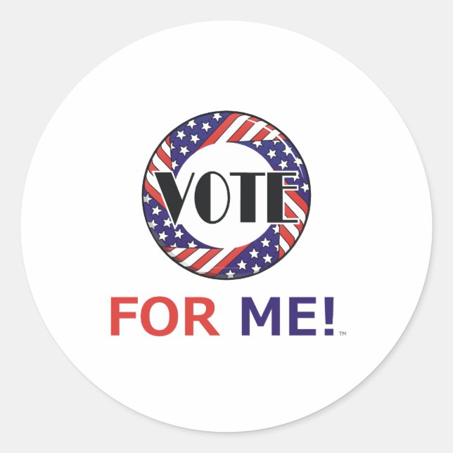 TEE Vote for Me Classic Round Sticker (Front)