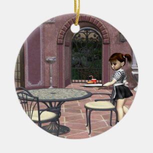 TEE Waitress with Attitude Ceramic Tree Decoration