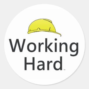 TEE Working Hard Classic Round Sticker