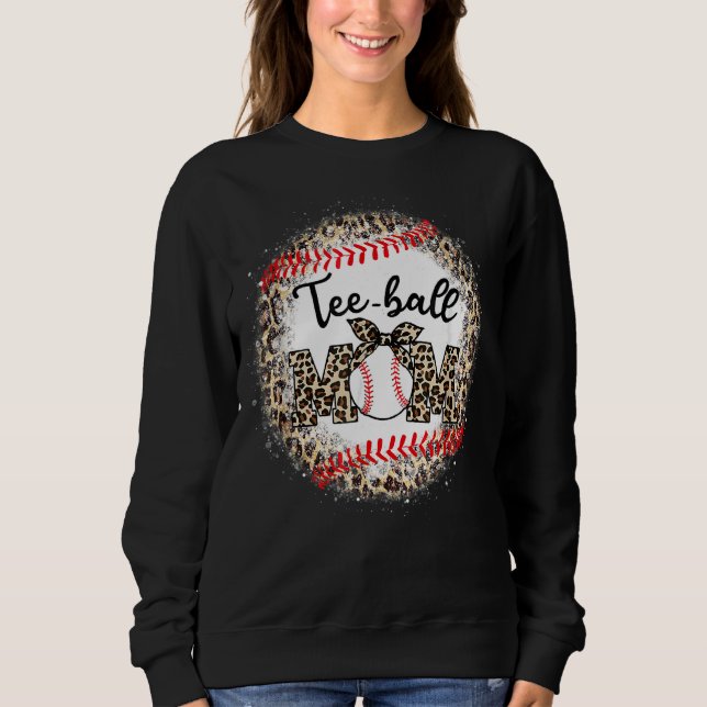 Teeball Mum Leopard Ball Mum Mother's Day Sweatshirt (Front)