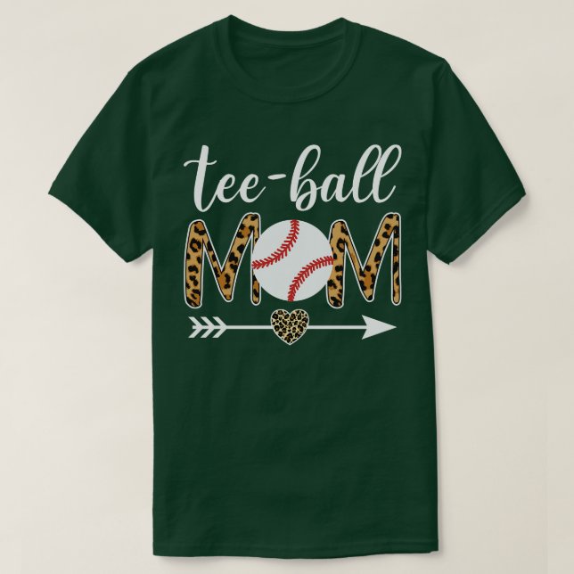 Teeball Mum Leopard Funny Teeball Mum Mothers Day T-Shirt (Design Front)