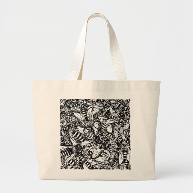 Teeming Bees Large Tote Bag (Front)