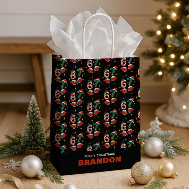 Teen 6 7 Meme Christmas Kids Name Medium Gift Bag (Creator Uploaded)