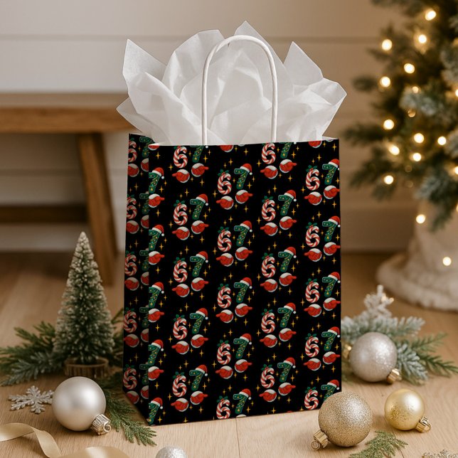 Teen 6 7 Meme Holiday Medium Gift Bag (Creator Uploaded)