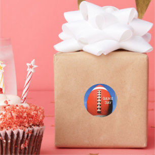Teen Birthday Goal Post Orange Football Classic Round Sticker