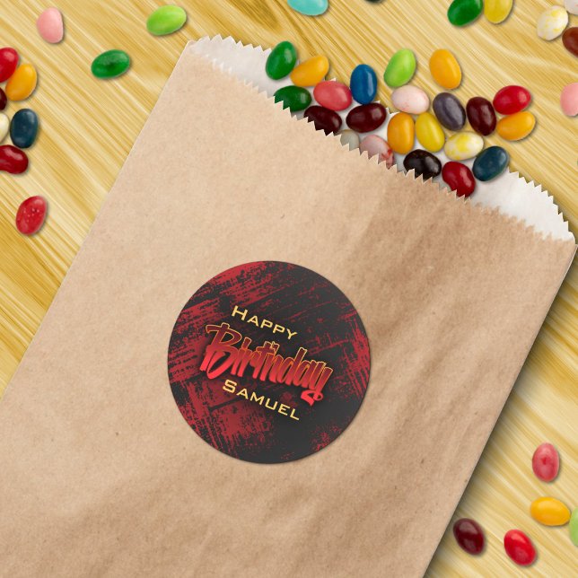 Teen Boy Birthday Classic Round Sticker (Creator Uploaded)