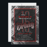 Teen Boy Birthday Invitation<br><div class="desc">Get ready to be the hero of the day with our grunge birthday design for teen boys! Featuring urban-style textures and a masculine colour scheme, this edgy invitation exudes a contemporary vibe that’s perfect for any teen boy's birthday party. Choose between ordering printed invitations or downloading digital invitations for instant...</div>