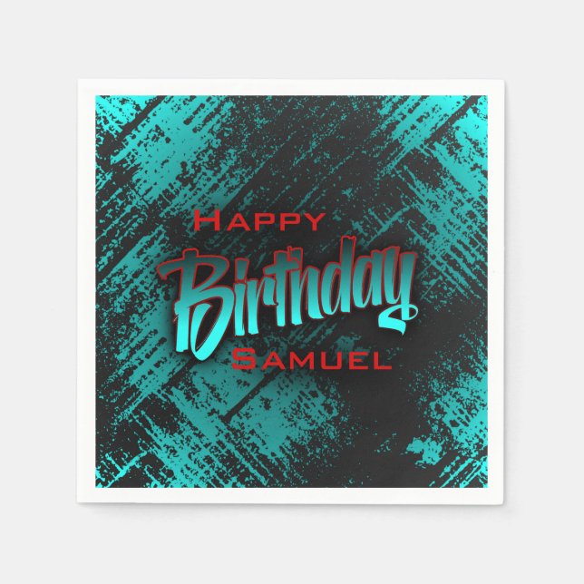 Teen Boy Birthday Napkin (Front)