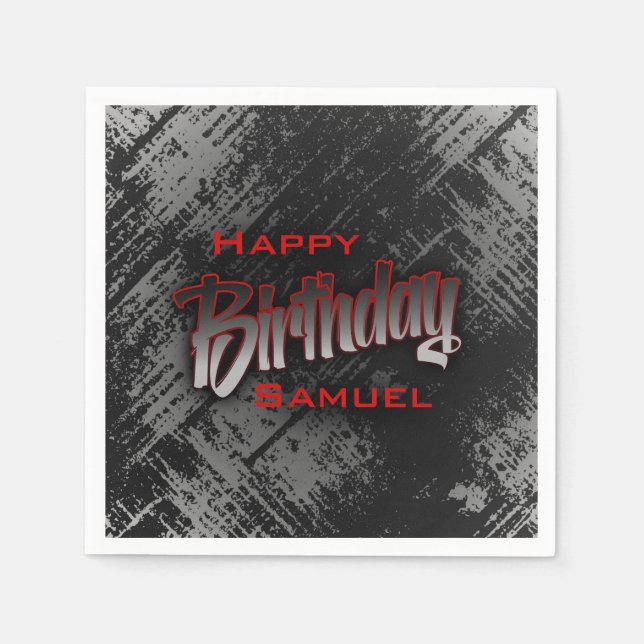 Teen Boy Birthday Napkin (Front)
