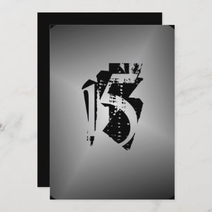 Teen Boy Birthday Party Black Silver Invitation