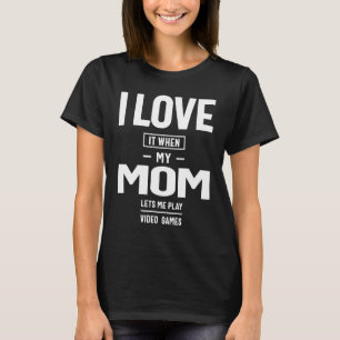 Teen Boy Gift T Shirt I Love My Mum Tee