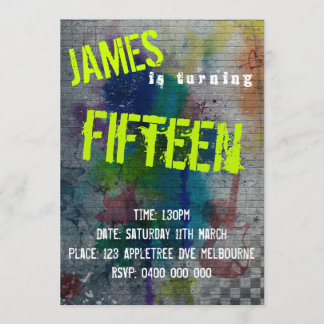 Teen Boy Graffiti Invitation