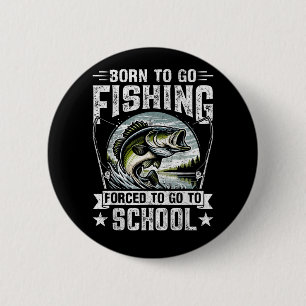 Teen Boys Fishing Forced to Go to School 6 Cm Round Badge
