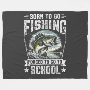 Teen Boys Fishing Forced to Go to School Fleece Blanket