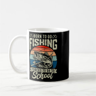 Teen Boys Fishing Shirt Forced To Go To School B F Coffee Mug