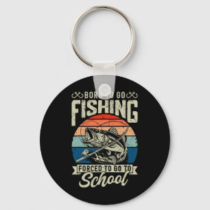 Teen Boys Fishing Shirt Forced To Go To School B F Key Ring
