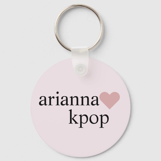 Teen Cute Pink Love Heart Aesthetic Key Ring (Front)