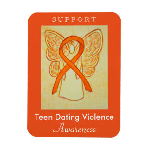 Teen Dating Violence Awareness Ribbon Angel Magnet