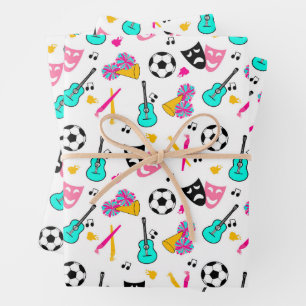 Teen Dream Cheerleader Pattern  Wrapping Paper Sheet