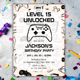 Teen Gaming Gamer Boy Video Game Player Birthday Invitation
