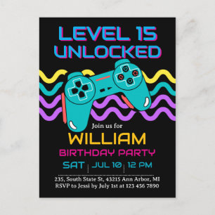 Teen Gaming Gamer Boy Video Game Player Birthday Postcard