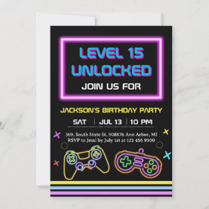 Teen Gaming Gamer Boy Video Game Player Invitation