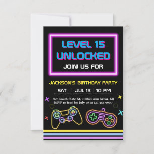 Teen Gaming Gamer Boy Video Game Player RSVP Card