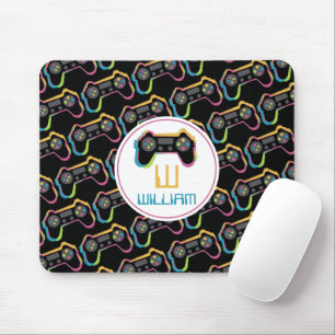 Teen Gaming Gamer Video Game Kids Monogram Mouse Pad