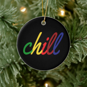 Teen Girl Chill Retro Colours Ceramic Ornament