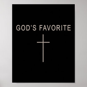 Teen Girl God's Favorite Christian Minimalist Todd Poster