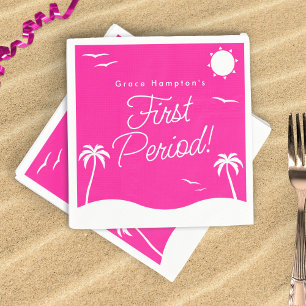 Teen Girl Hot Pink Summer First Period Party Napkin