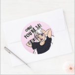 Teen Girl Pink Cartoon Punk 14th Birthday Classic Round Sticker<br><div class="desc">Your daughter will love these cool birthday stickersby JessicaAmber! Features a cartoon illustration of a teen girl with white hair, wearing a punk outfit, drawn in an anime style. Text on front says 'OMG! You're 14!' Which you can change to any number you want. ⭐ For more edgy birthday stationery,...</div>