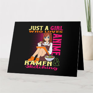 Teen Girl Trendy Cute Anime Ramen Bowl Loves Anime Card