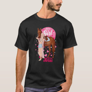 Teen Girl With Her Horse - Horseback Riding Equest T-Shirt