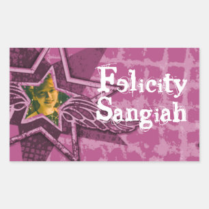 Teen girls named dark pink id label sticker