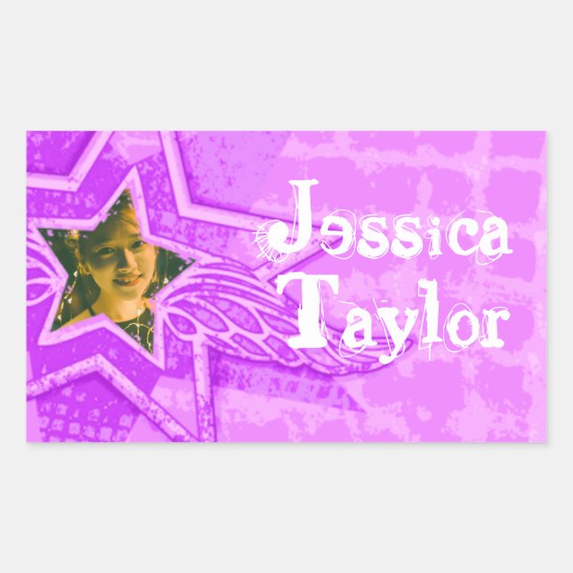 Teen girls named purple pink id label stickers (Front)