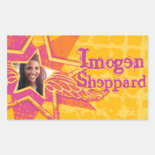 Teen girls named yellow pink id label sticker