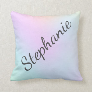 Teen Girls Ombre Holographic Purple Blue Aqua Cushion