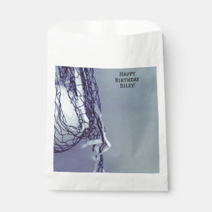 Teen Light Grey Net & Volleyball Sports Favour Bag
