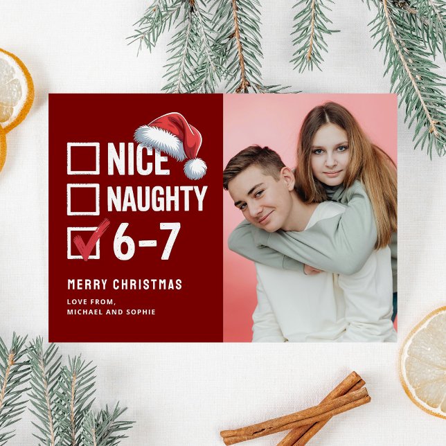 Teen Meme 6-7 Christmas Photo Holiday Card (Creator Uploaded)