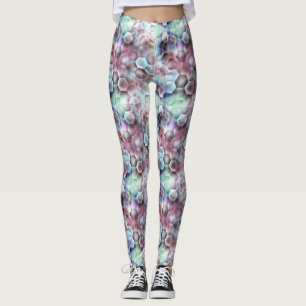 Teen Modern Pink Rose Blue Grey Grey Pastel Lights Leggings