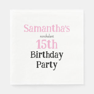 Teen Nonchalant Birthday Party Invitation Napkin