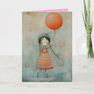 TEEN OR LITTLE GIRL BIRTHDAY BALLOON Greeting Card