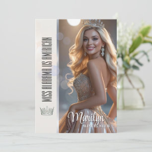 Teen Pageant Autograph Card Crown Photo Card